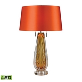 26" Modena Free Blown Glass LED Table Lamp in Amber