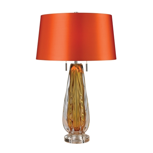 26" Modena Free Blown Glass Table Lamp in Amber