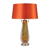 26" Modena Free Blown Glass Table Lamp in Amber