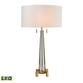 30" Bedford Solid Crystal LED Table Lamp in Aged Brass