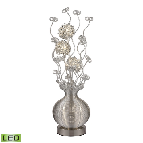 51" Lazelle LED Floral Display Floor Lamp in Silver