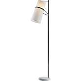 Banded Shade 70"H 1 Light Floor Lamp in Matte Black Metal