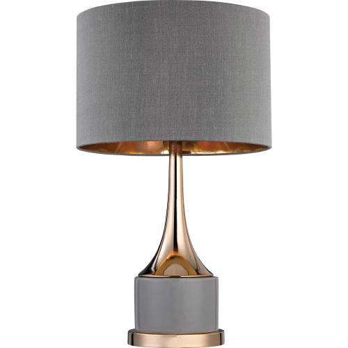 Cone Neck 18.5"H 1 Light Table Lamp in Gray Ceramic & Gold Metal