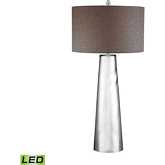 Tapered Cylinder 37.5"H 1 Light Table Lamp in Silver Mercury Glass