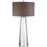 Tapered Cylinder 37.5"H 1 Light Table Lamp in Silver Mercury Glass