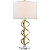 Castile 32"H 1 Light Table Lamp in Gold Leaf & Acrylic