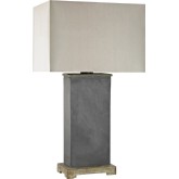 Elliot Bay Outdoor Table Lamp in Grey Slate w/ Taupe Nylon Shade