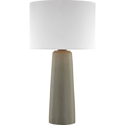 Eilat Outdoor LED Table Lamp in Concrete Composite w/ White Nylon Shade