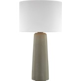 Eilat Outdoor LED Table Lamp in Concrete Composite with White Nylon Shade