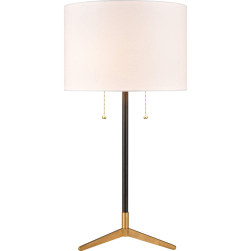 Clubhouse 29"H 2 Light Table Lamp in Black & Aged Brass