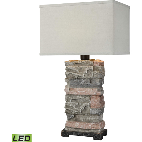 Terra Firma 30"H 1 Light Outdoor Table Lamp in Stone Finish Resin (Includes LED Bulb)