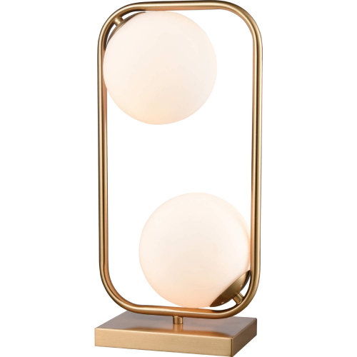 Moondance 18"H 2 Light Table Lamp in Aged Brass & Frosted Glass