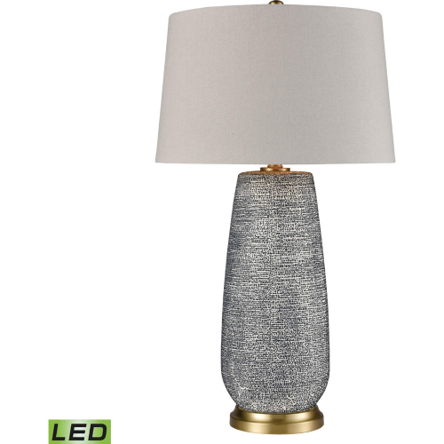 Rehoboth 30"H 1 Light Table Lamp in Blue Ceramic & Aged Brass (Includes LED Bulb)