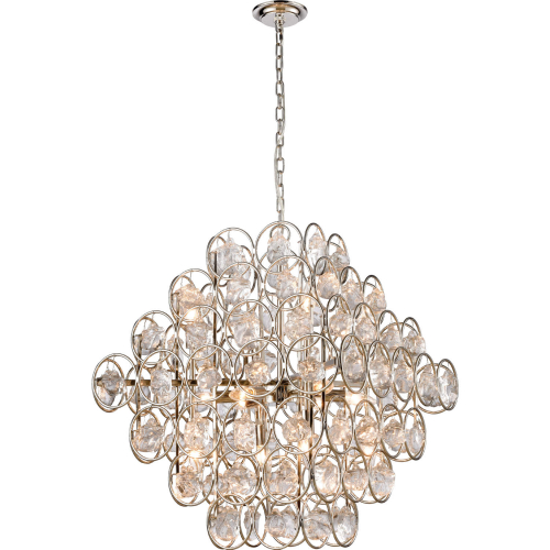 Precious 14 Light Chandelier in Polished Nickel & Handmade Glass