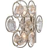 Precious 12.88"H 2 Light Wall Sconce in Polished Nickel & Handmade Glass