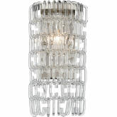 Glass Ribbon 1 Light Wall Sconce in Polished Nickel Clear