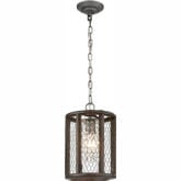 Renaissance Invention Mini Ceiling Pendant Light in Aged Wood & Wire