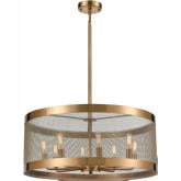 Line in the Sand 8 Light Pendant Light in Satin Brass & Antique Silver