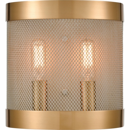 Line in the Sand 2 Light Wall Sconce in Satin Brass & Antique Silver