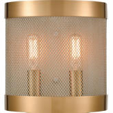 Line in the Sand 2 Light Wall Sconce in Satin Brass & Antique Silver