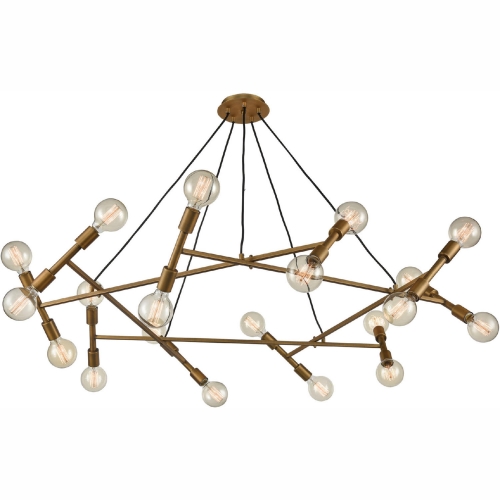 Guesting 20 Light Pendant Light in Antique Brass