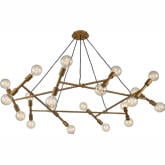 Guesting 20 Light Pendant Light in Antique Brass