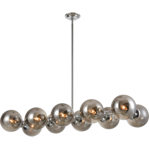 Affinity 45" Wide 10 Light Chandelier in Chrome & Gray Glass