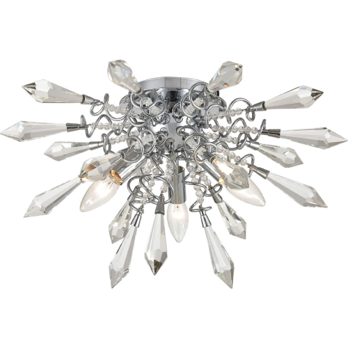 Starbound 3 Light Flush Mount in Clear & Chrome