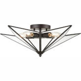 Moravian Star 5 Light Flush Mount in Oil Rubbed Bronze