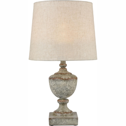 Regus Outdoor Table Lamp in Grey & Antique White Composite