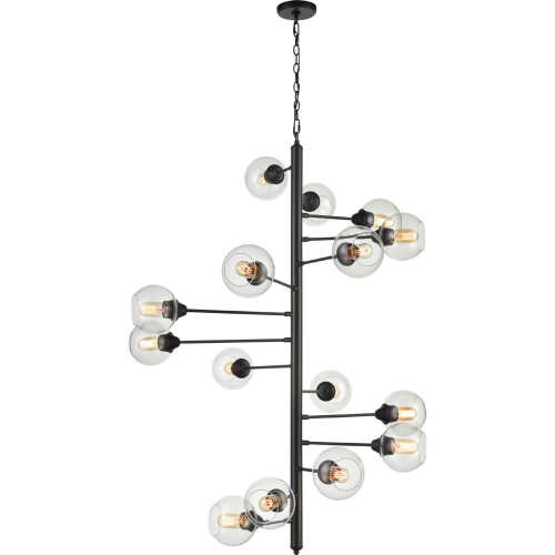 Composition 15 Light Chandelier in Oil Rubbed Bronze & Clear Glass