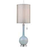 Quantum 37"H 1 Light Table Lamp in Blue Art Glass