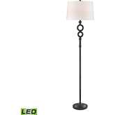 Hammered Home 67"H 1 Light Floor Lamp in Bronze Resin (Includes LED Bulb)