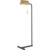 Argentat 42"H 1 Light Floor Lamp in Black & Antique Brass