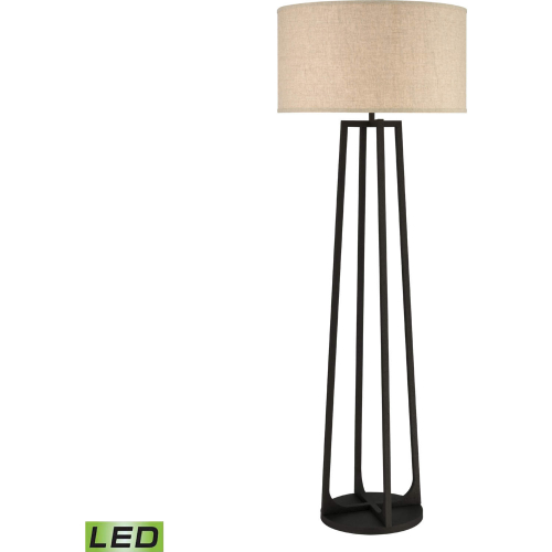 Colony 73"H 1 Light Floor Lamp in Bronze & Sand Linen (Includes LED Bulb)