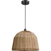 Reaver 16"W 1 Light Pendant in Natural Jute