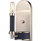 Avenue 10"H 1 Light Wall Sconce in Faux Shagreen & Satin Nickel