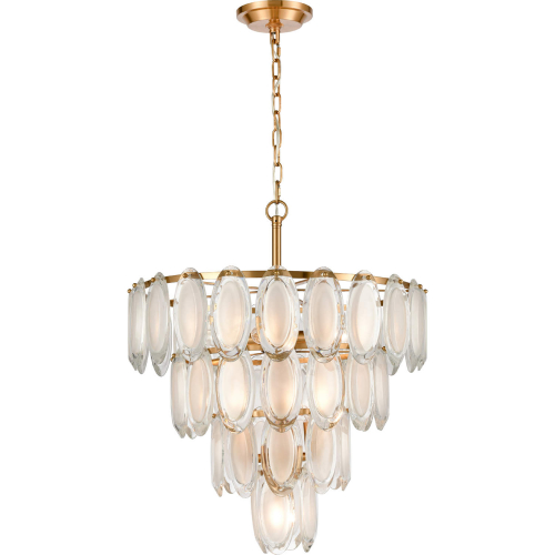 Curiosity 20"W 8 Light Chandelier in Aged Brass & Clear Glass