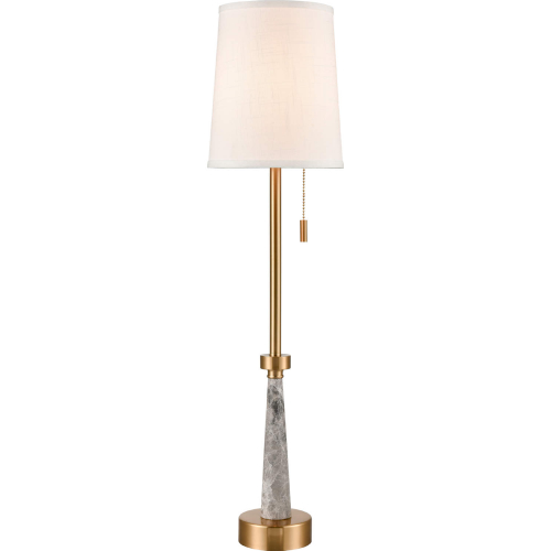 Magda 34"H 1 Light Buffet Lamp in Gray Marble & Aged Brass