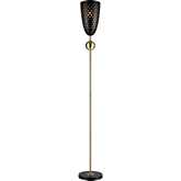 Amulet 69.5"H 1 Light Floor Lamp in Black & Aged Brass