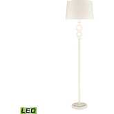 Hammered Home 67"H 1 Light Floor Lamp in Matte White Resin (Includes LED Bulb)