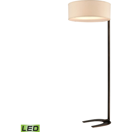 Pilot 65"H 2 Light Floor Lamp in Bronze & Linen (Includes LED Bulb)