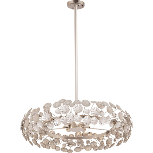 Camora 37"W 5 Light Pendant in Pierced Nickel Finish Metal