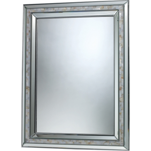 Sardis Mirror in Brushed Steel & Mother of Pearl Shell