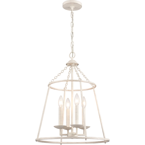 Joanie 17.25"W 4 Light Ceiling Pendant Light in Antique White Metal