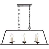 Joanie 34"W 6 Light Linear Chandelier in Old Bronze Metal