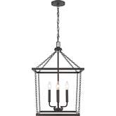 Emmett 17"W 4 Light Ceiling Pendant Light in Matte Black