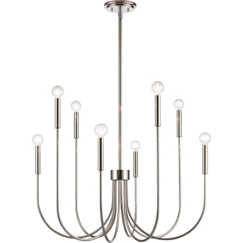 Ulla 28"W 8 Light Chandelier in Polished Nickel Metal