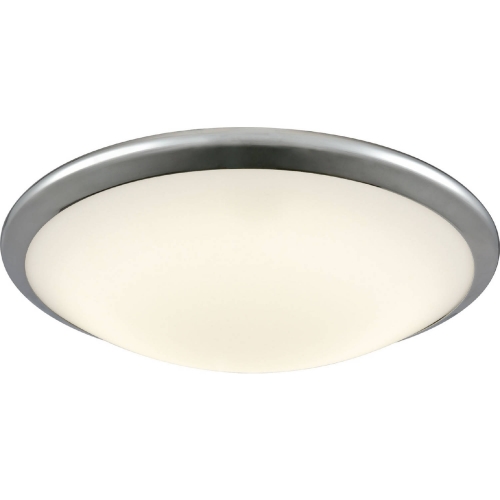 Clancy Round LED Flushmount in Chrome & Opal Glass (Large)