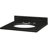 25" Bathroom Vanity Top for Oval Undermount Sink in Black Granite